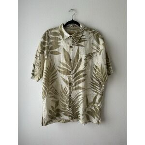 Tommy‎ Bahama Linen Shirt Mens Large Short Sleeve Button Up Hawaiian Tropical
